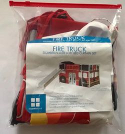 Fire Truck Slumber-N-Slide Loft Bed Curtain Set