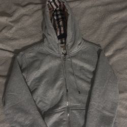 Burberry Grey Zip Up Hoodie