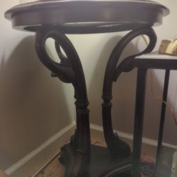 Antique 1920s Rosewood Swan Neck Table