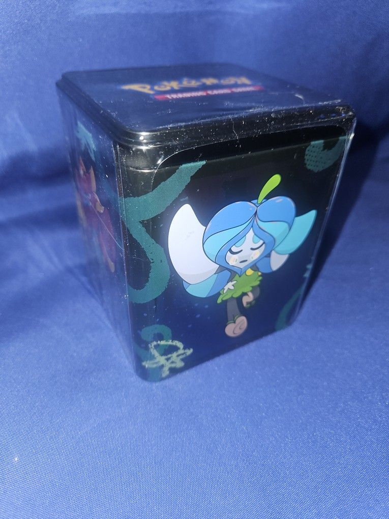 Pokemon TCG Stacking Tin, Factory Sealed, 2025 3 Booster Pks, 2 Stickers