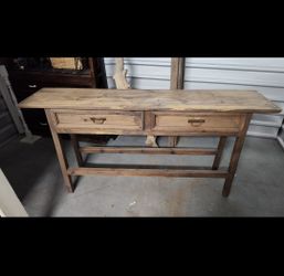 Sofa Table w/ 2 drawers 63" wide, 30 1/2" tall, 14" deep
