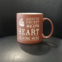 Disney Parks. Grumpy 16 Ounce Ceramic Coffee Mug. Brown. Lifted Design. New.