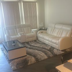 Tuxedo White Power Sofa Living Room Set