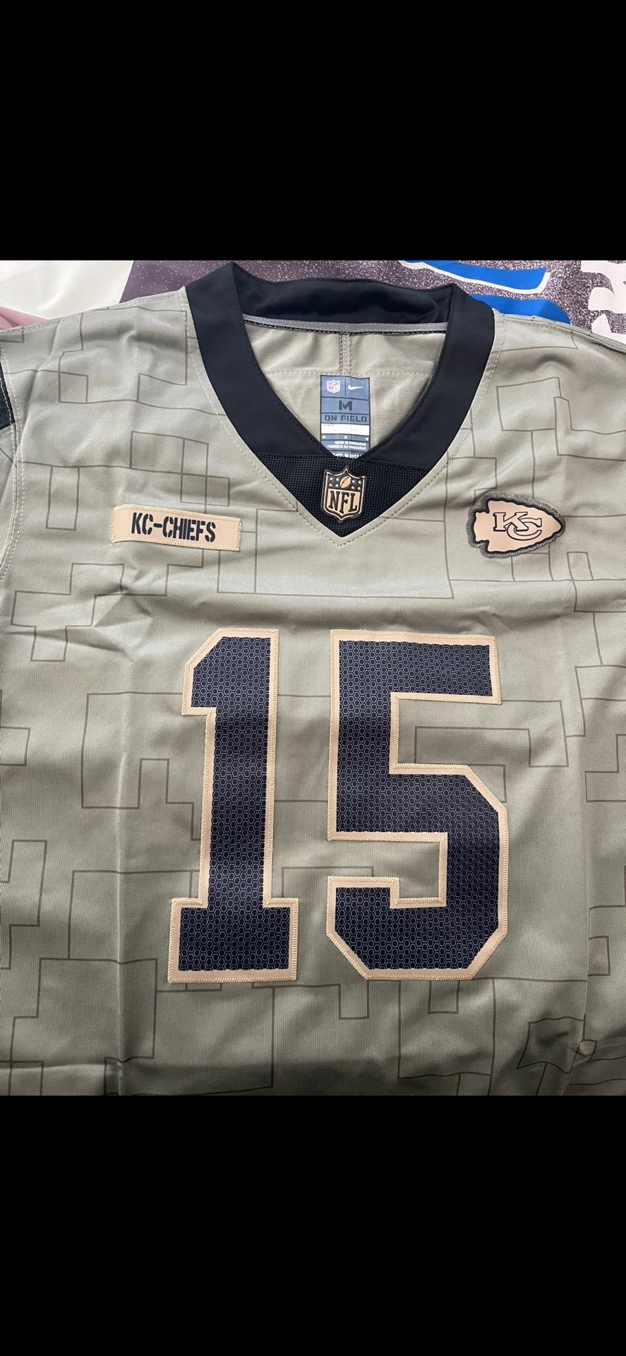 2021 Army Salute Olive Mahomes Jersey Medium
