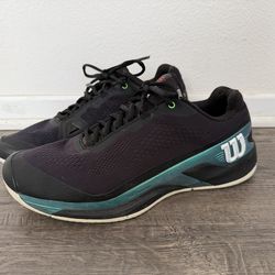 Wilson Rush Pro 4.0 Blade Men’s Court Tennis/Pickleball/Padel Shoes Black/Green – Size 10
