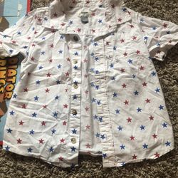 Boys 4th Of July Button Up Shirt 