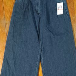 $135 NWT Michael Kors Women's Blue Denim Capri Jeans Size 2 