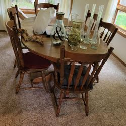 Dining Table 6 Chairs 2 Leafes