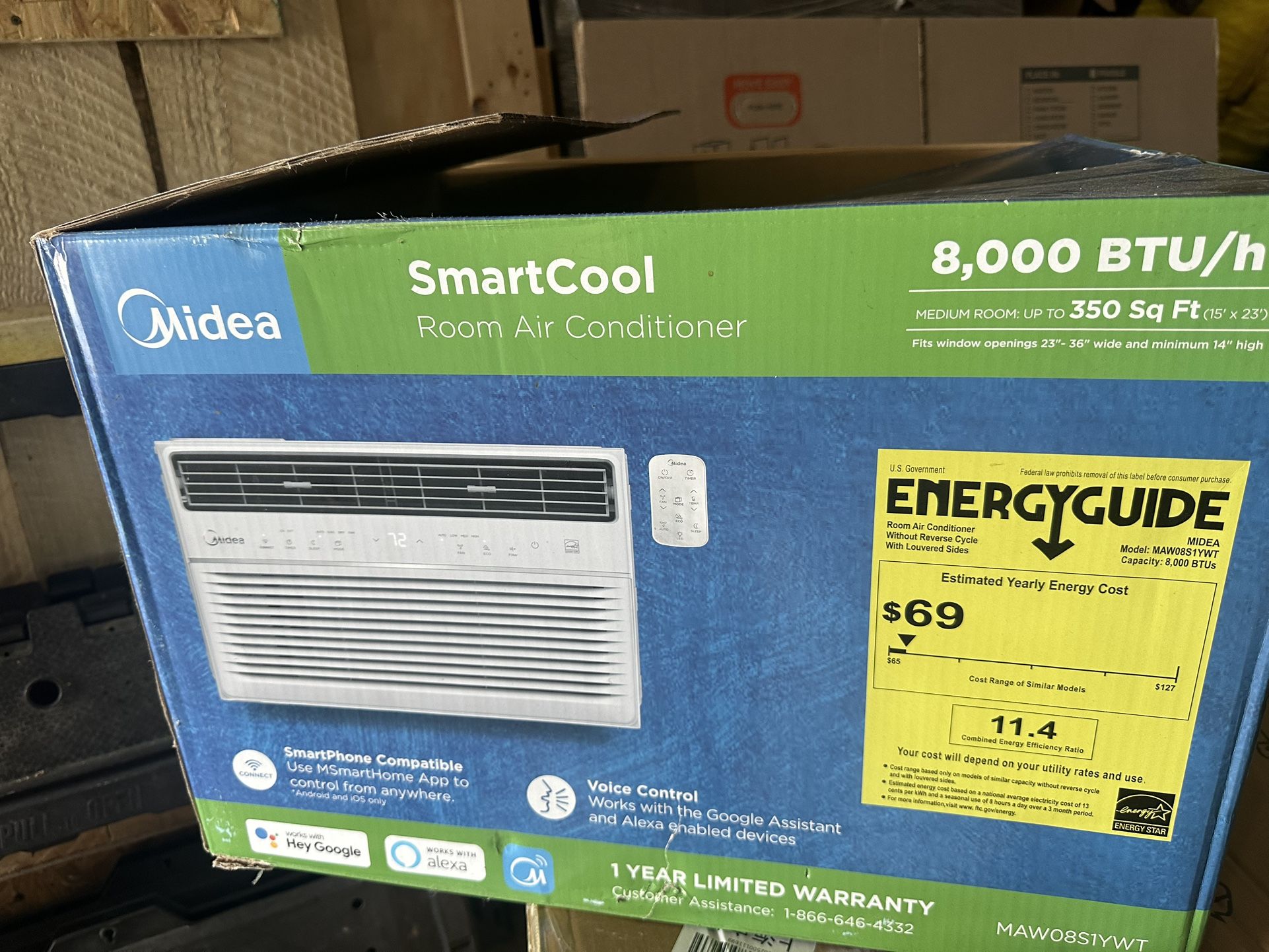 Midea Smartcool Room Air Conditioner W/ Remote Used