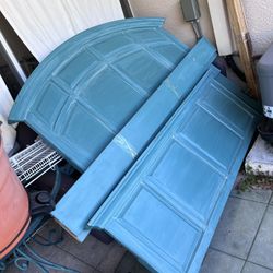 QUICK SALE – Queen Size Bed Frame (Solid Wood, Teal Color)