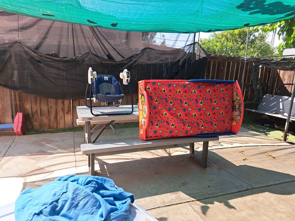 Baby Swing And Toddler Bed With Mattress