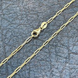 *MUST READ DESCRIPTION FIRST” Solid 14kt Yellow Gold Woman’s Roll Paper clip Chain 16”-24”