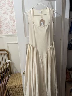 Meshki Scuba Jersey Midi Dress Ivory Size XL