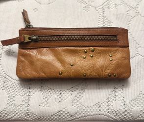 Fossil Brown Leather Zip Pouch Wallet