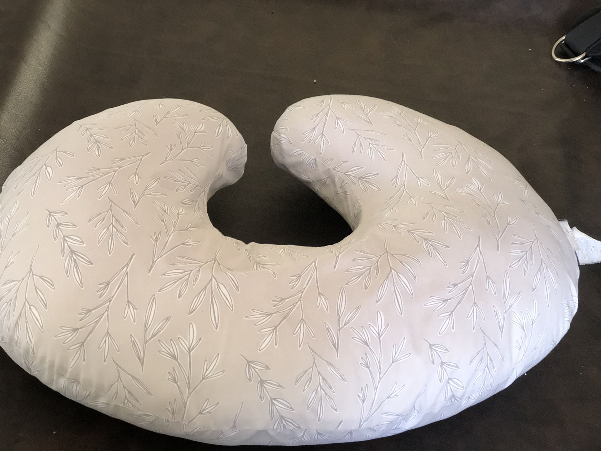 Boppy Nursing Pillow - Firm, Ergonomic U-Shaped Bottle and Breastfeeding Pillow with High Lift for Comfort and Support, Spacious Surface - Gray Gentle