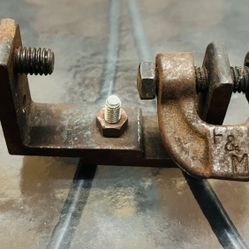 Vintage Cast Iron F&M Beam Clamp 1/2”