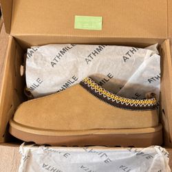 Project Cloud Mens Slippers 100% Genuine Leather with Australian Shearling Lining & Memory Foam Insole Outdoor & House Slippers for Men - Non-Slip Fuz