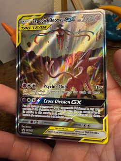 Espeon & Deoxys GX Tag Team Pokemon Card SM240
