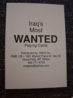 Iraq's Most Wanted Playing Cards
