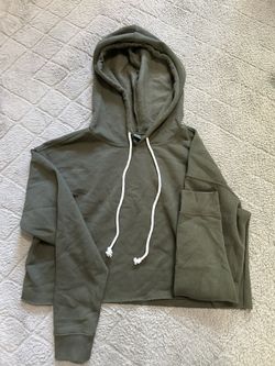 Wild Fable Cropped Green Hoodie