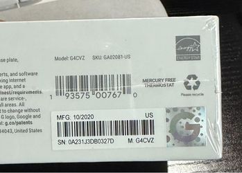 Google Nest Thermostat(Brand New)