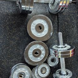 50lbs Chrome Dumbells Weights