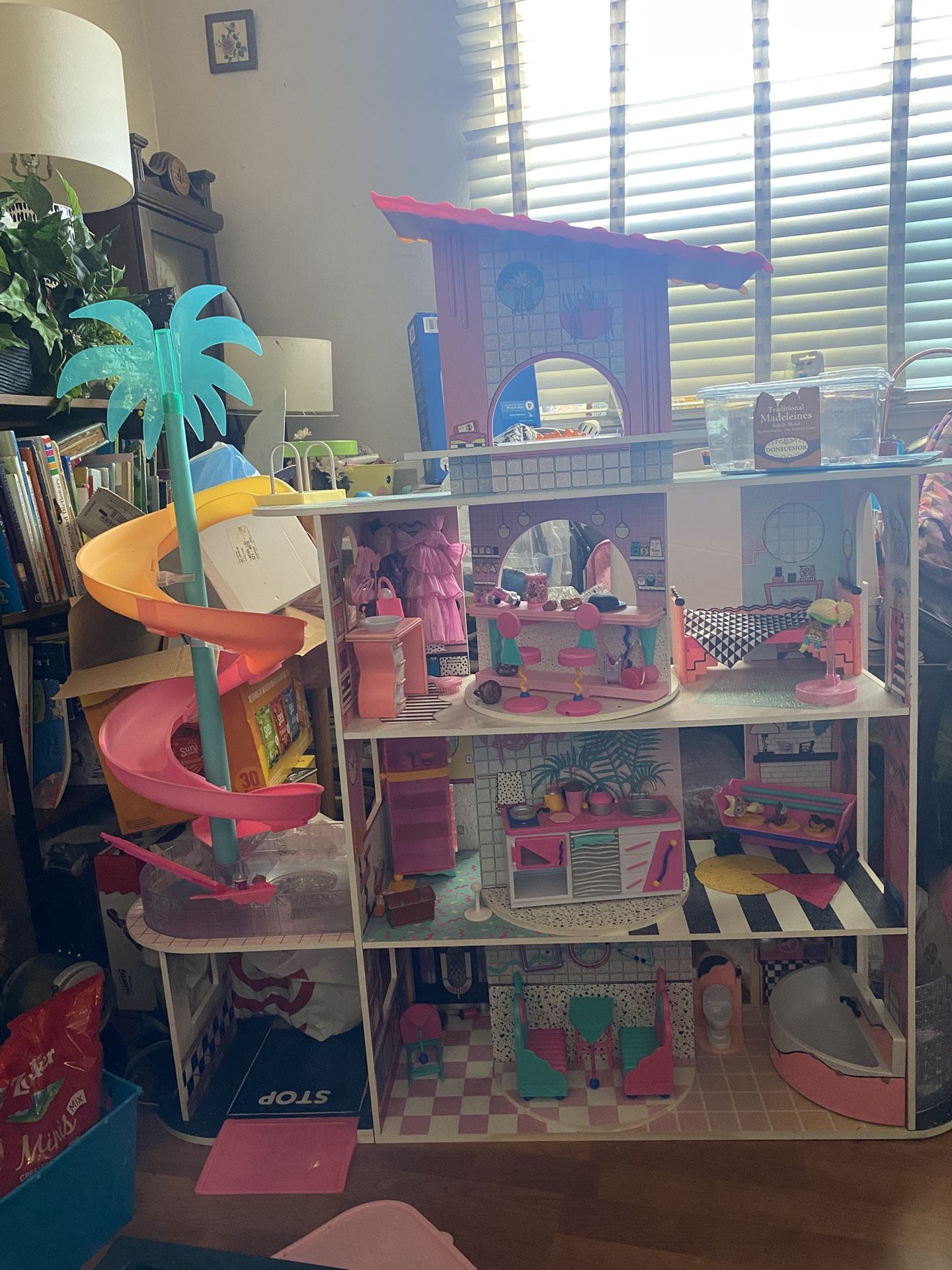 Wooden Doll House With Accessories