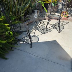 Black Mesh Metal Patio Set