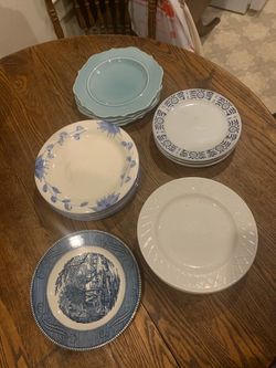 19 Assorted blue and white plates - $1 each or all for $15