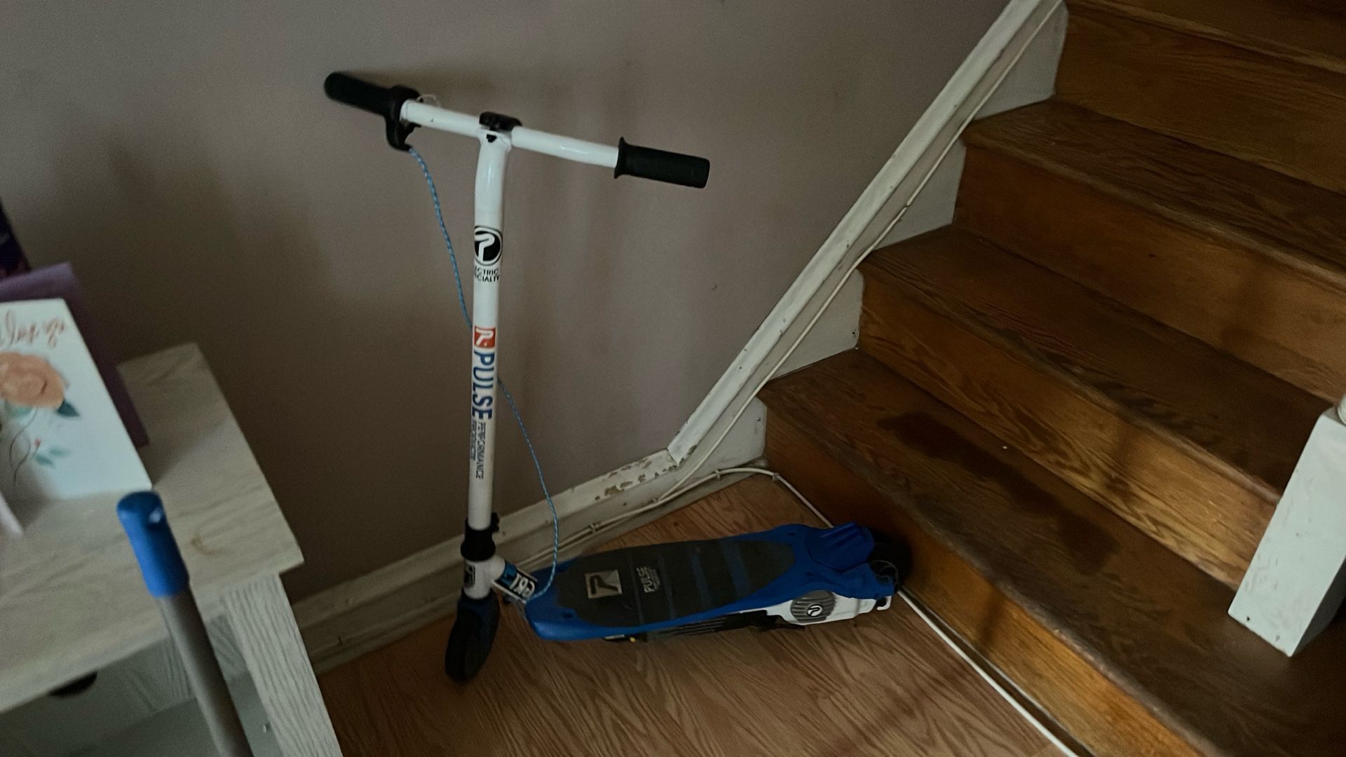 Pulse Performance Products Kids Electric Scooter with 12V Battery, Blue/White
