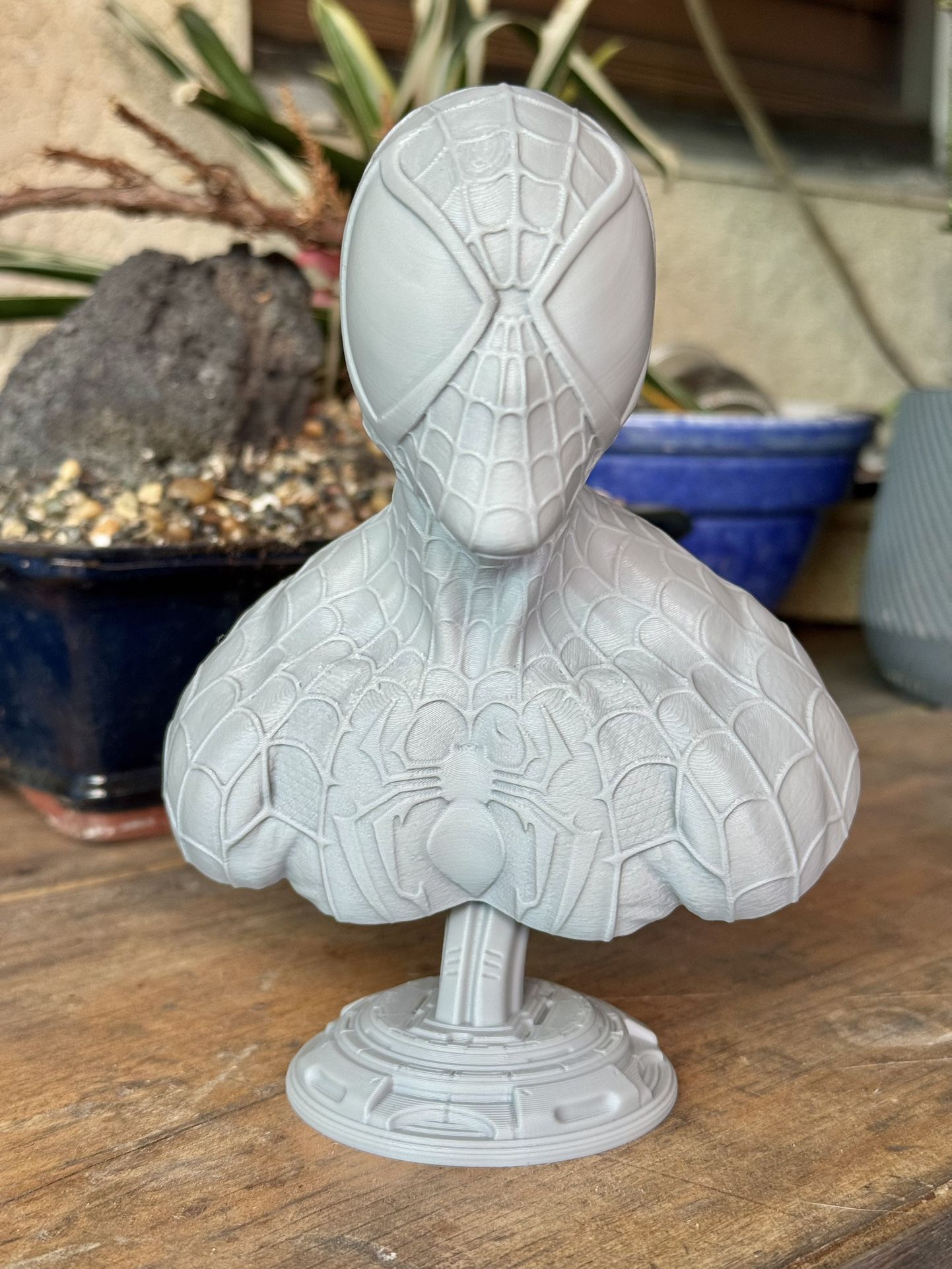 The Amazing Spider-Man 3D Printed Bust Statue – 6.5” Gray Collectible Figure