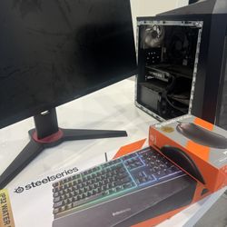 PC With Monitor, Mouse, And Keyboard 