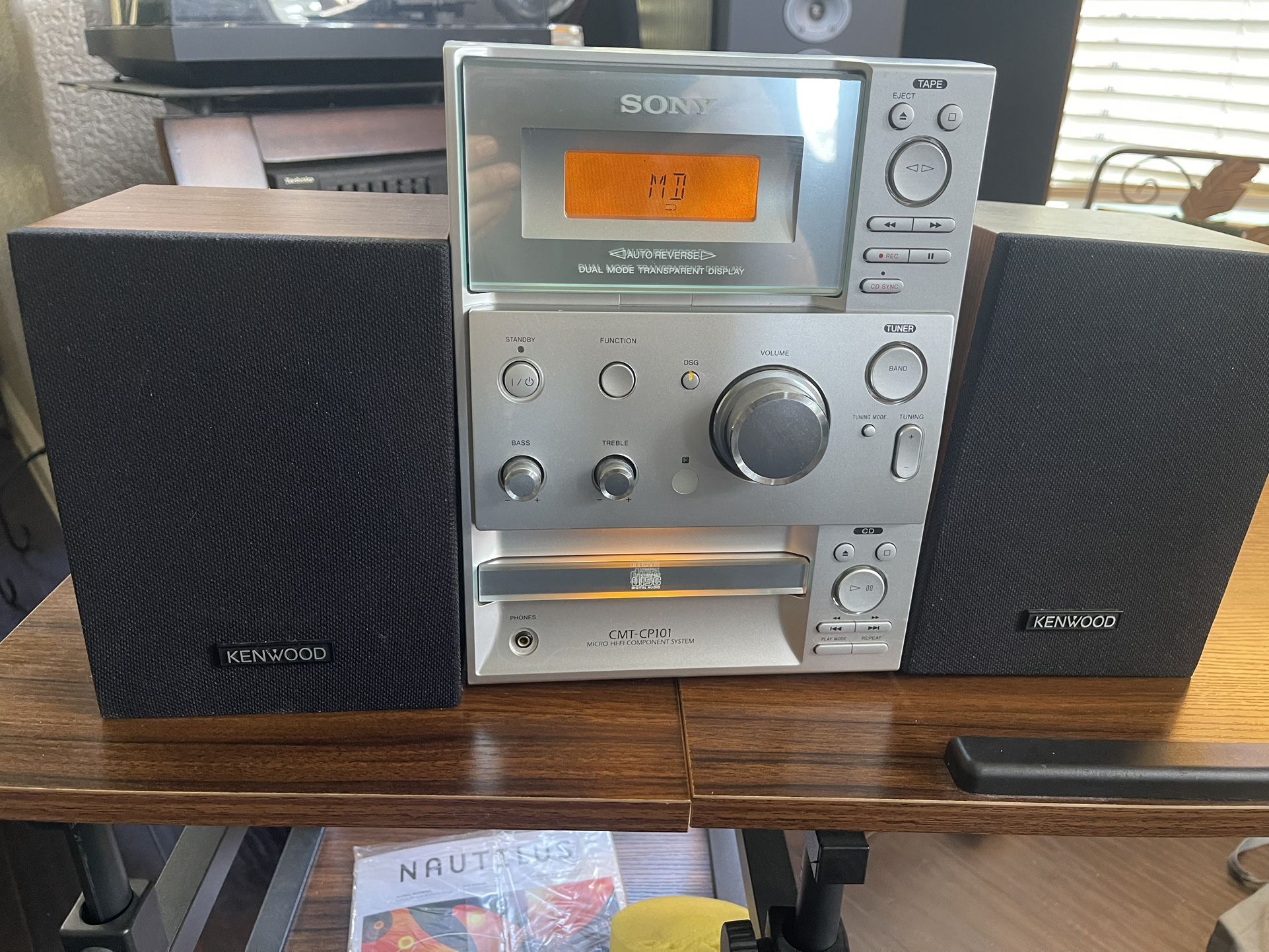 Sony Bookshelf Stereo With Kenwood Speakers - Bluetooth