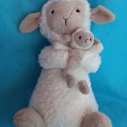 Jelly Cat Huddles Sheep With Baby Lamb Stuffed Animal Plush 11 In