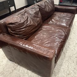 Restoration Hardware Leather Maxwell Couch