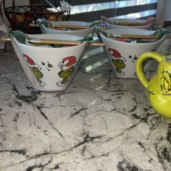The Grinch And max Bowls, Mugs, Cookie Jars 