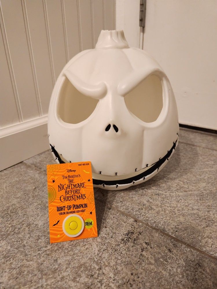 Nightmare Before Christmas Light Up Jack Pumpkin With Color Changing LED Lights