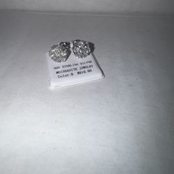 925 Silver Cluster Earrings 1.2ct 