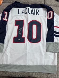 John Leclair Signed Autograph Team USA Custom Hockey Jersey- Beckett Coa Flyers