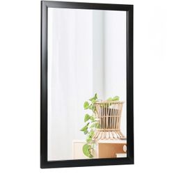 Rectangular Wall Mirror 24" × 36" Entryway, Black-Brand New