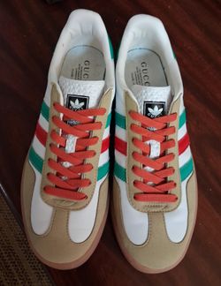 Gucci x Adidas Gazelle 'White Green Red' sneakers AUTHENTIC