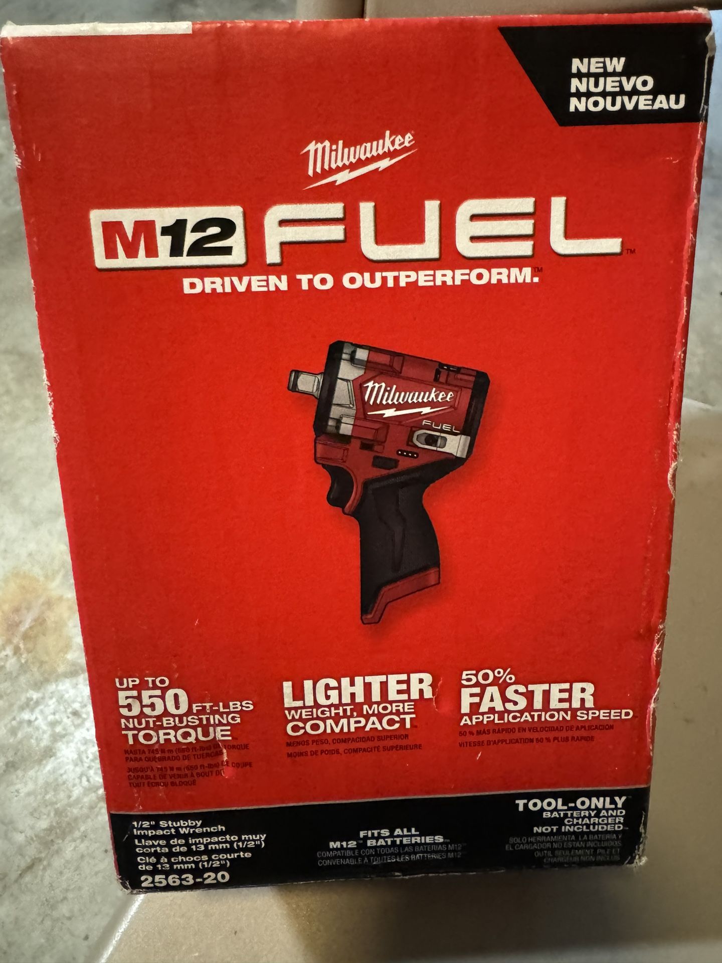 Milwaukee M12 FUEL 12V Lithium-Ion Brushless Cordless Stubby 1/2 in. Impact Wrench (Tool-Only)