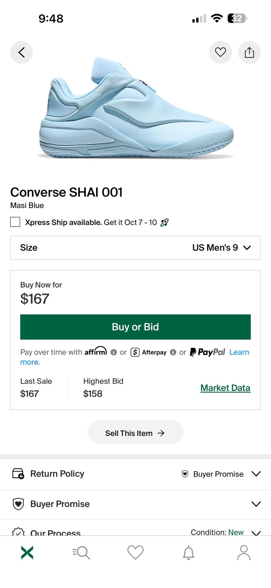 Converse Shai 001 Size 9 Masi Blue
