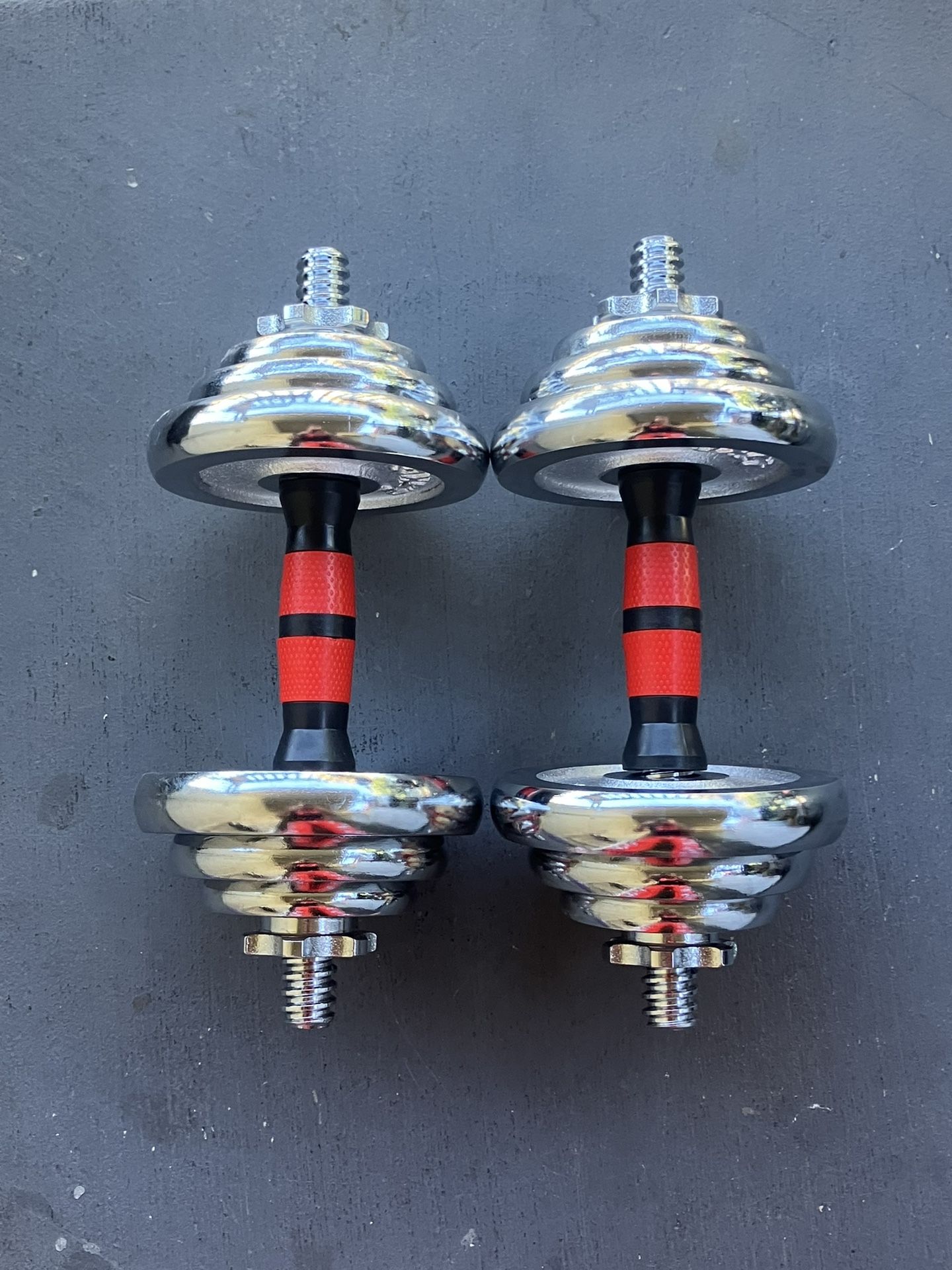 100% Steel 44lb Adjustable Dumbbells 