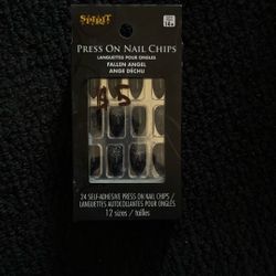 PRESS ON NAILS COLOR BLACK FOR WOMAN/MEN HALLOWEEN