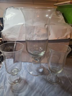 3 piece Hurricane vase set. Handmade in Mexico
