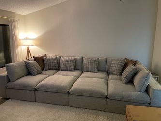 Large Gray Modular Sectional Sofa
