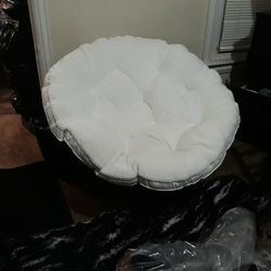 Big Size Round Chair Fluffy White Brand New Bought At Walmart