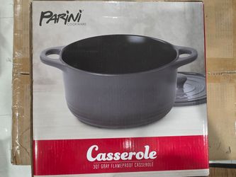 Parini Cookware 3Qt Gray Flameproof Casserole