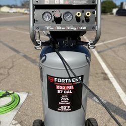 Fortress 27 Gal 200 PSI Air Compressor + Hoses & Fittings – Ready to Work